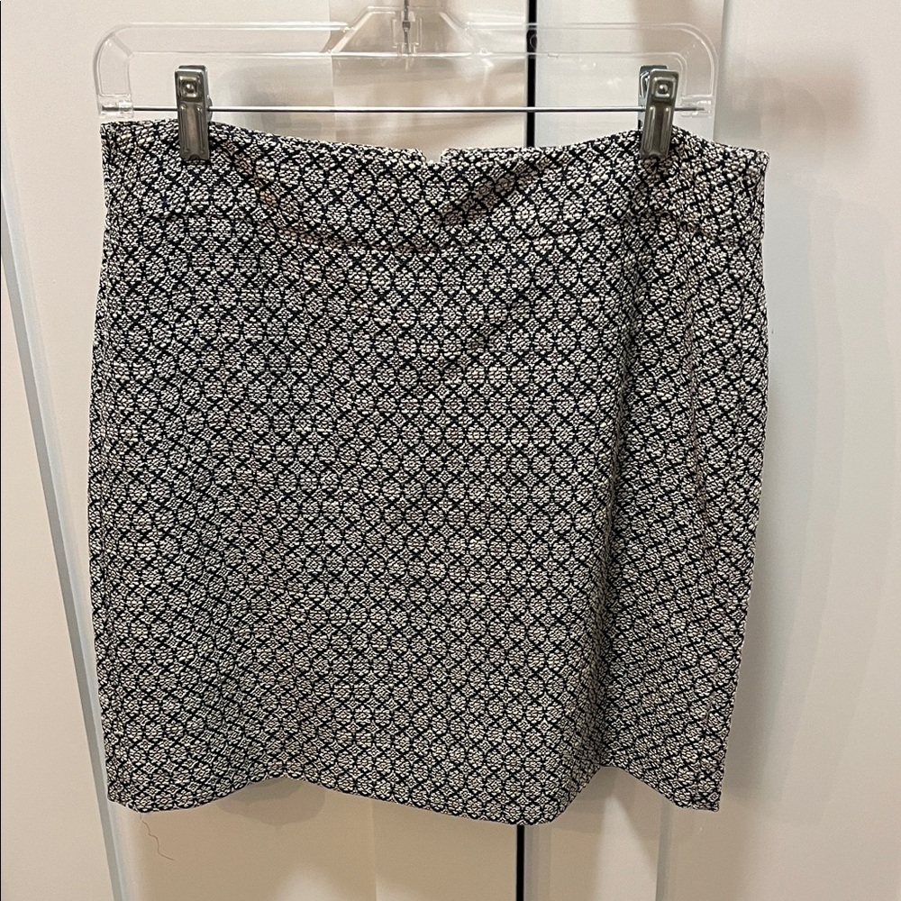 LOFT Navy and White Patterned Women's Miniskirt (8)